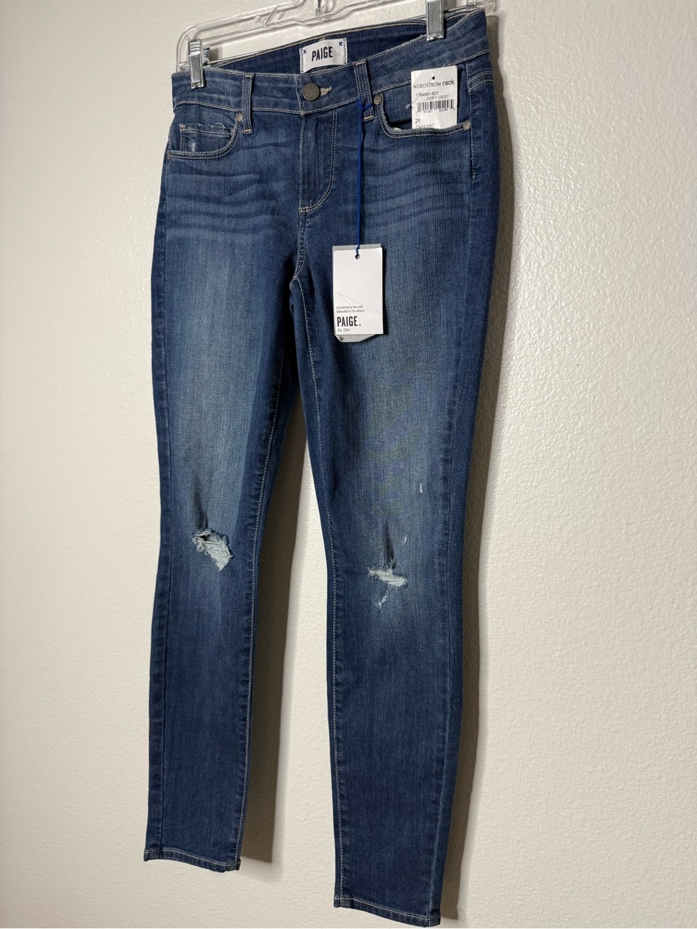 NWT PAIGE Verdugo Ankle Zoey Destructed Skinny Jeans Size 28 - Picture 10 of 10